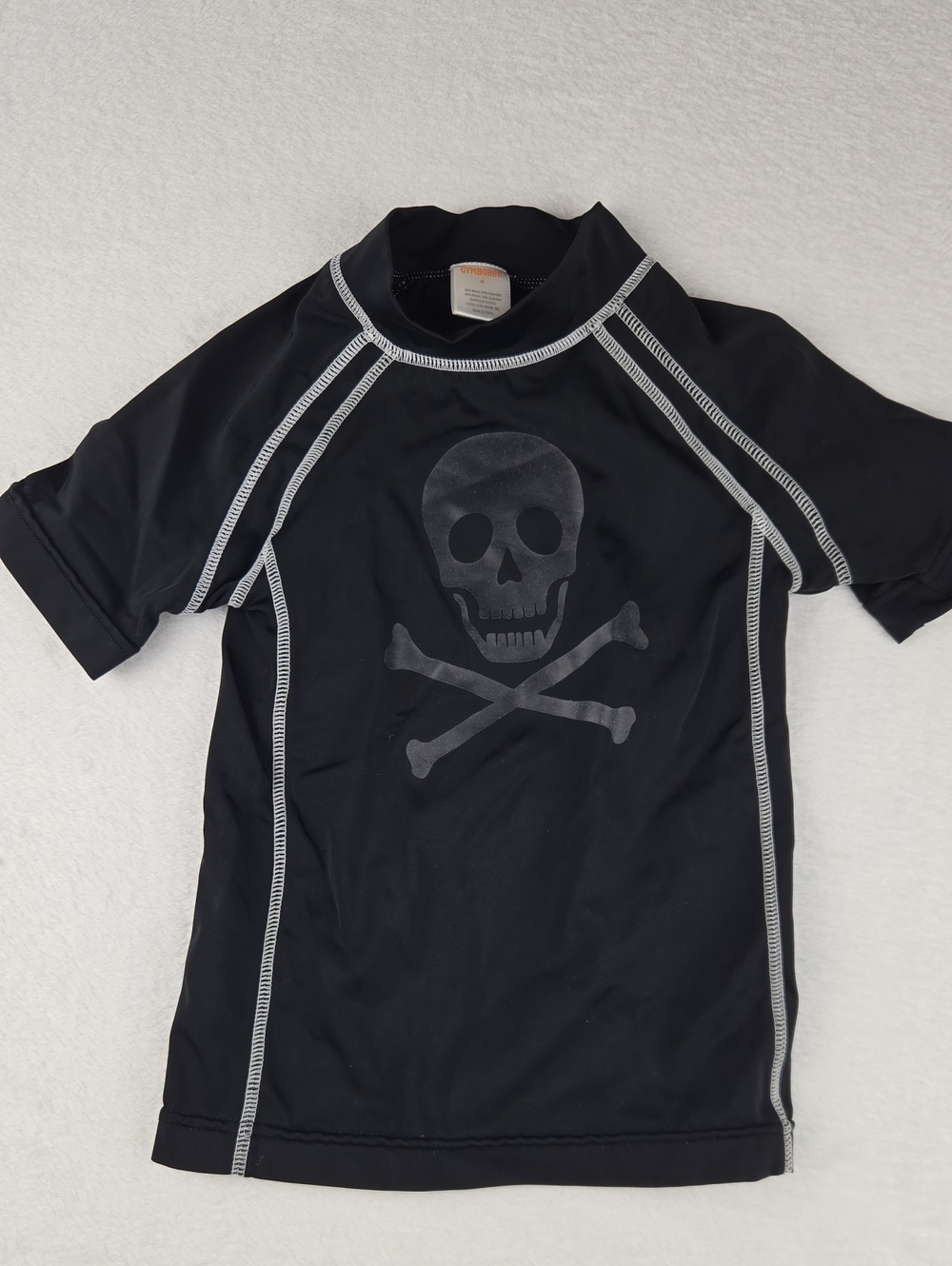 Gymboree Black Skull Swim Shirt Size 4 Rashguard